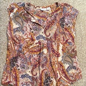 Liz Claiborne Peplum Blouse with Mandarin Collar